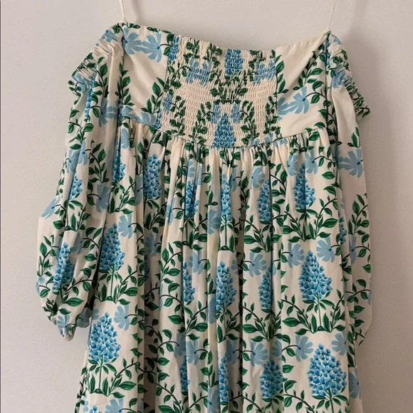 ANTHROPOLOGIE Off-Shoulder Hydrangea Maxi Dress- XXS - Picture 6 of 8